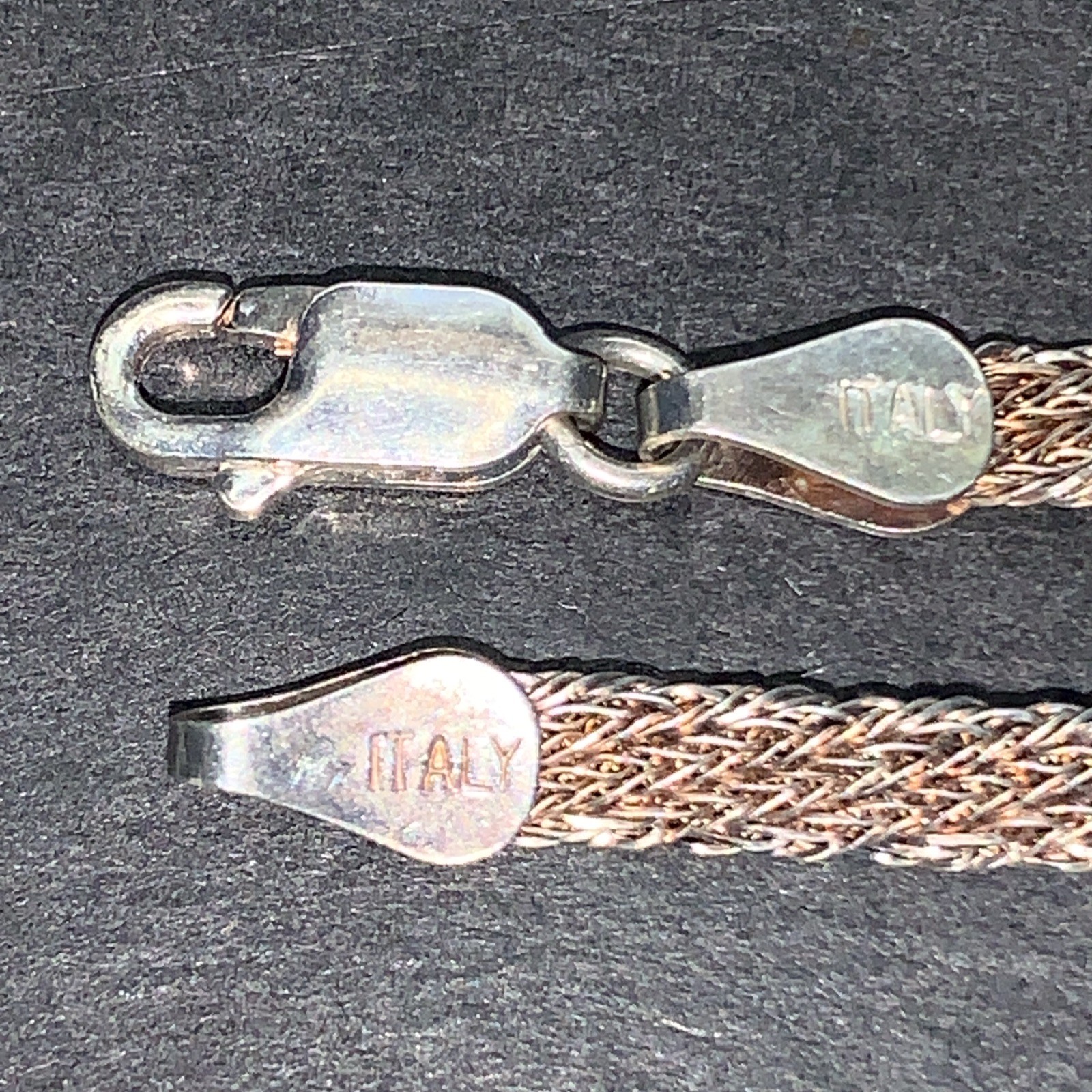 Sterling Silver 925 Lot Necklace Dd20 Braided Wide Flat Fancy Fashion Women Mom