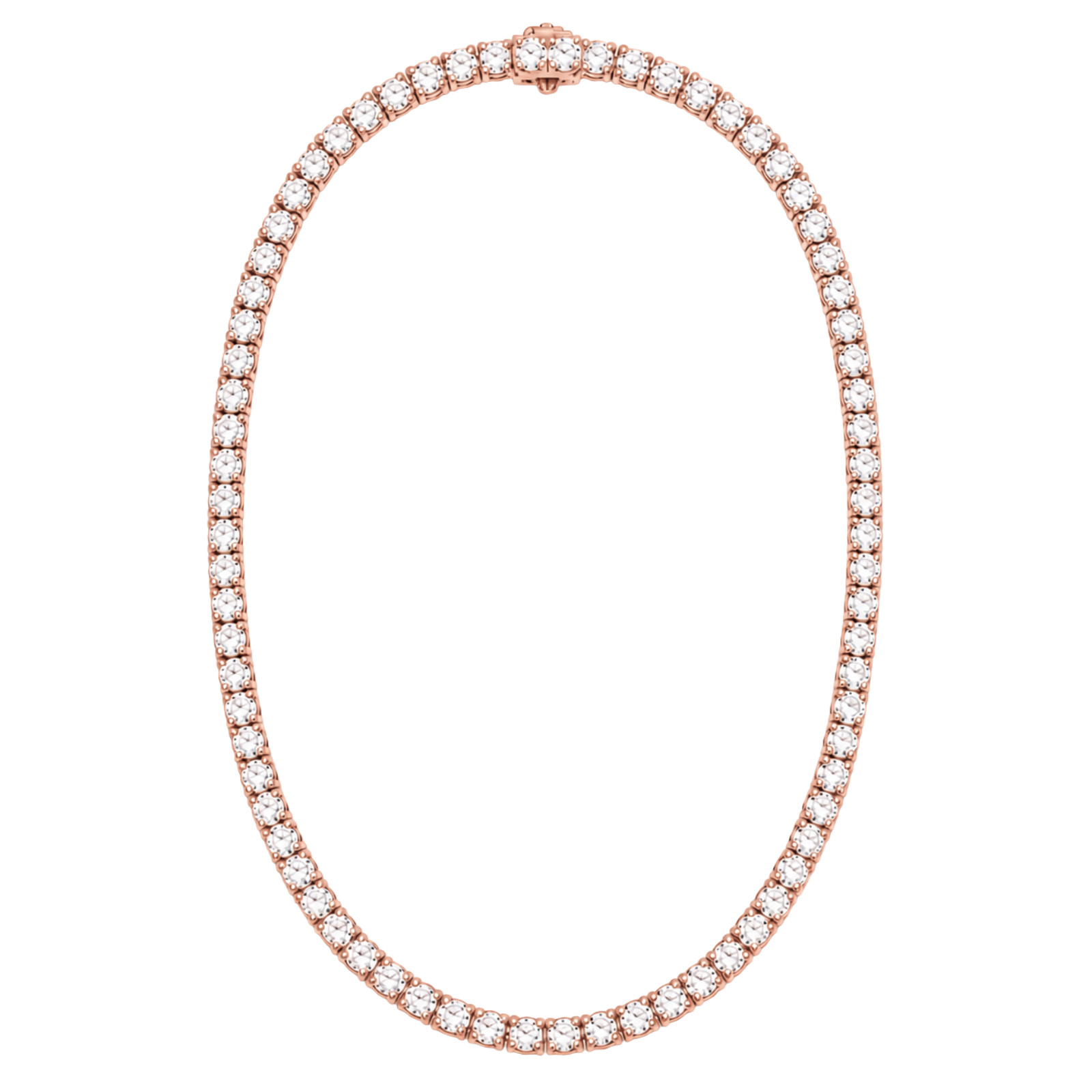 Diamonair 5 CTW Lab Grown Diamond Round Tennis Necklace 14K Rose Gold 18in