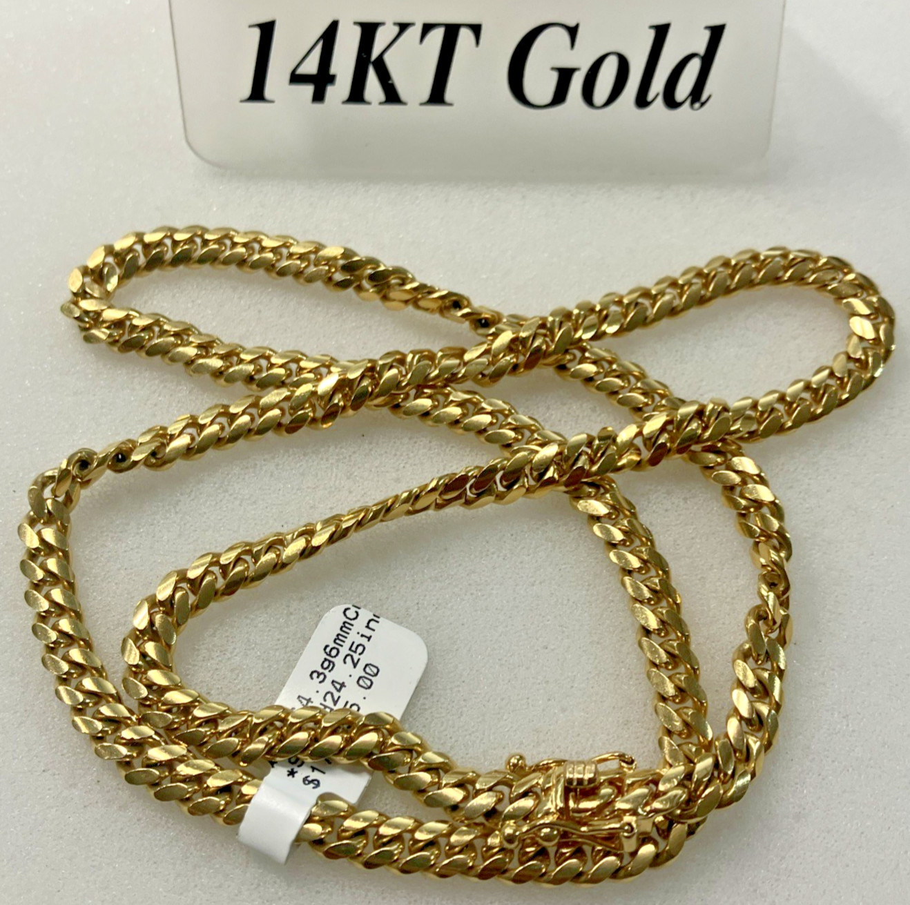 14kt Real Gold Solid Cuban Chain 64.25grams 5.85mm 24.25” M Brand New w/Tag 14K