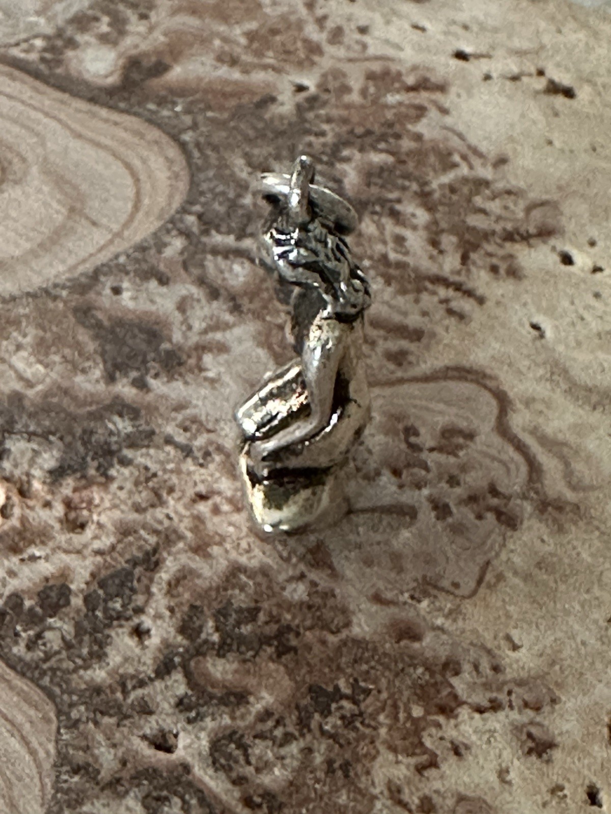 Vintage Sterling Silver Mermaid Lady Charm Pendant Sea Ocean Beach Fun
