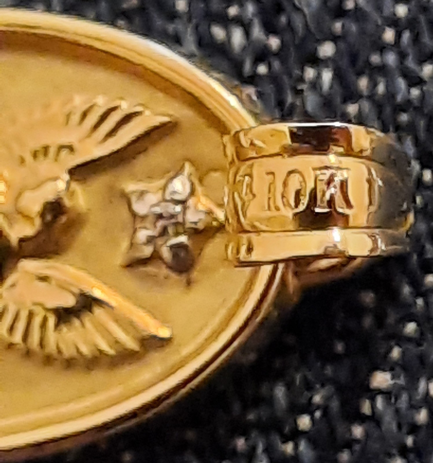 10K Yellow Gold Guardian Angel Pendant W/Diamond Accent I Will Keep Watch Over