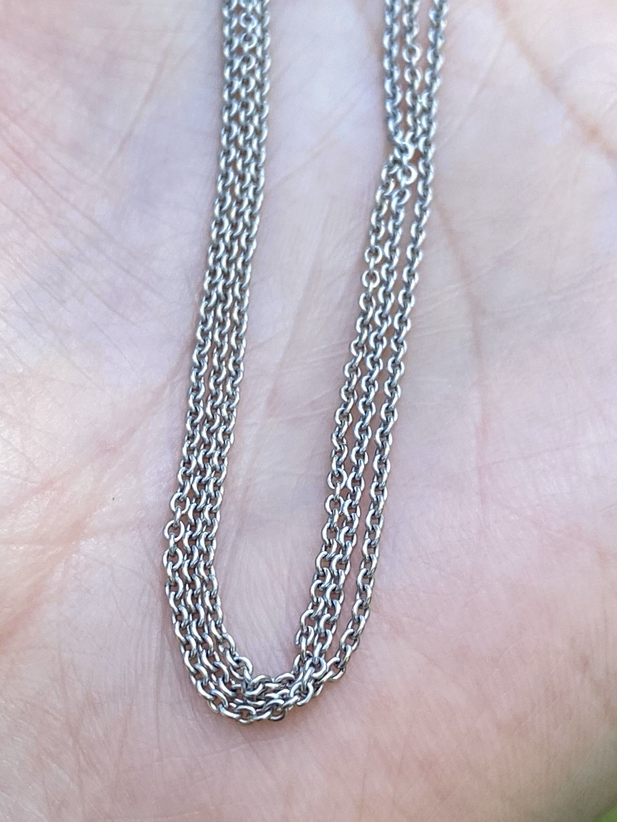 14K White Gold 1.5mm Cable Chain Necklace 19 Inches- 2.79 Grams