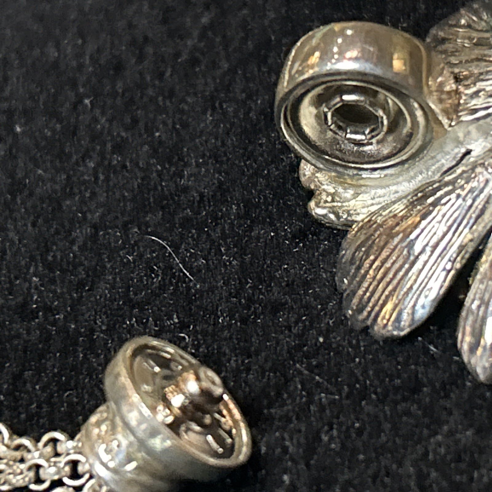 #53 Joseph Esposito Silver 925 Layered Flower Snap Pendant Necklace – 17″