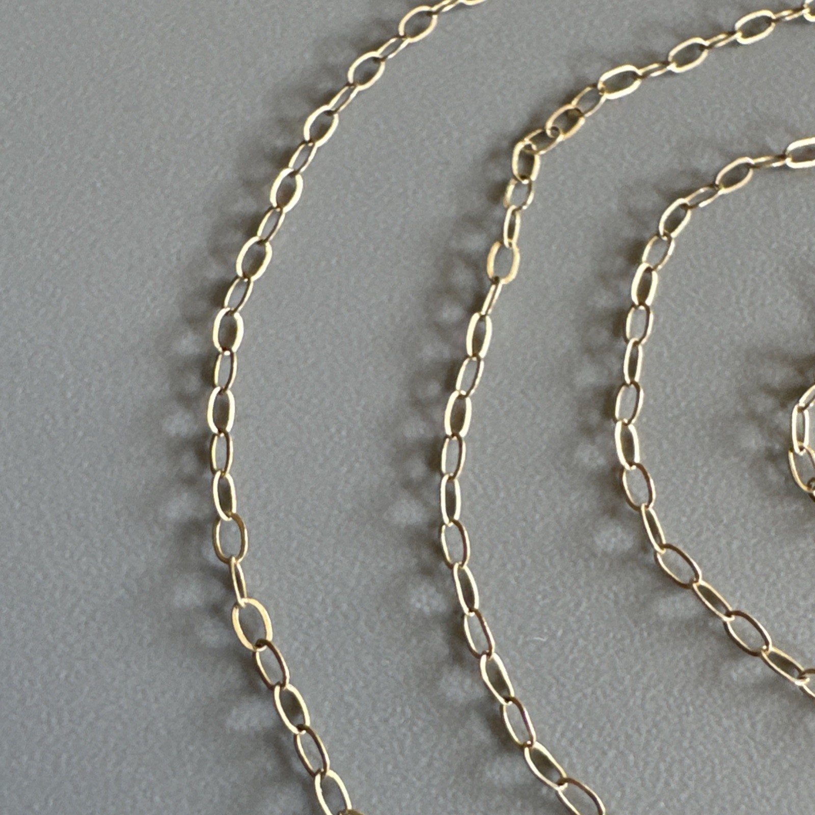 9ct Yellow Gold 375 Fine 1.3mm Oval Link Cable Chain Necklace 16” XRF Tested