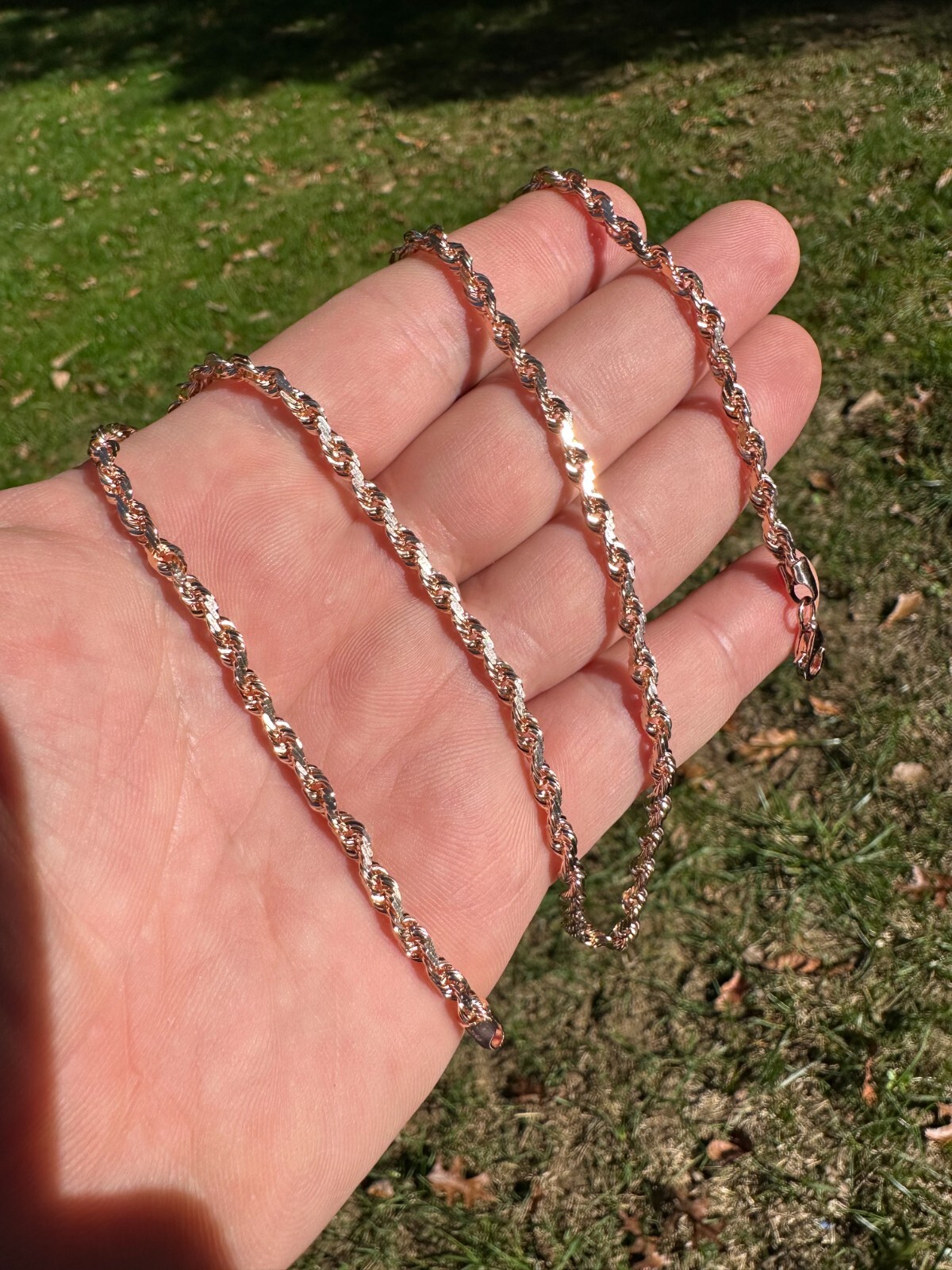 Solid 14k Rose Gold Men’s Women’s Real Rope Chain Necklace 1.5mm-4mm