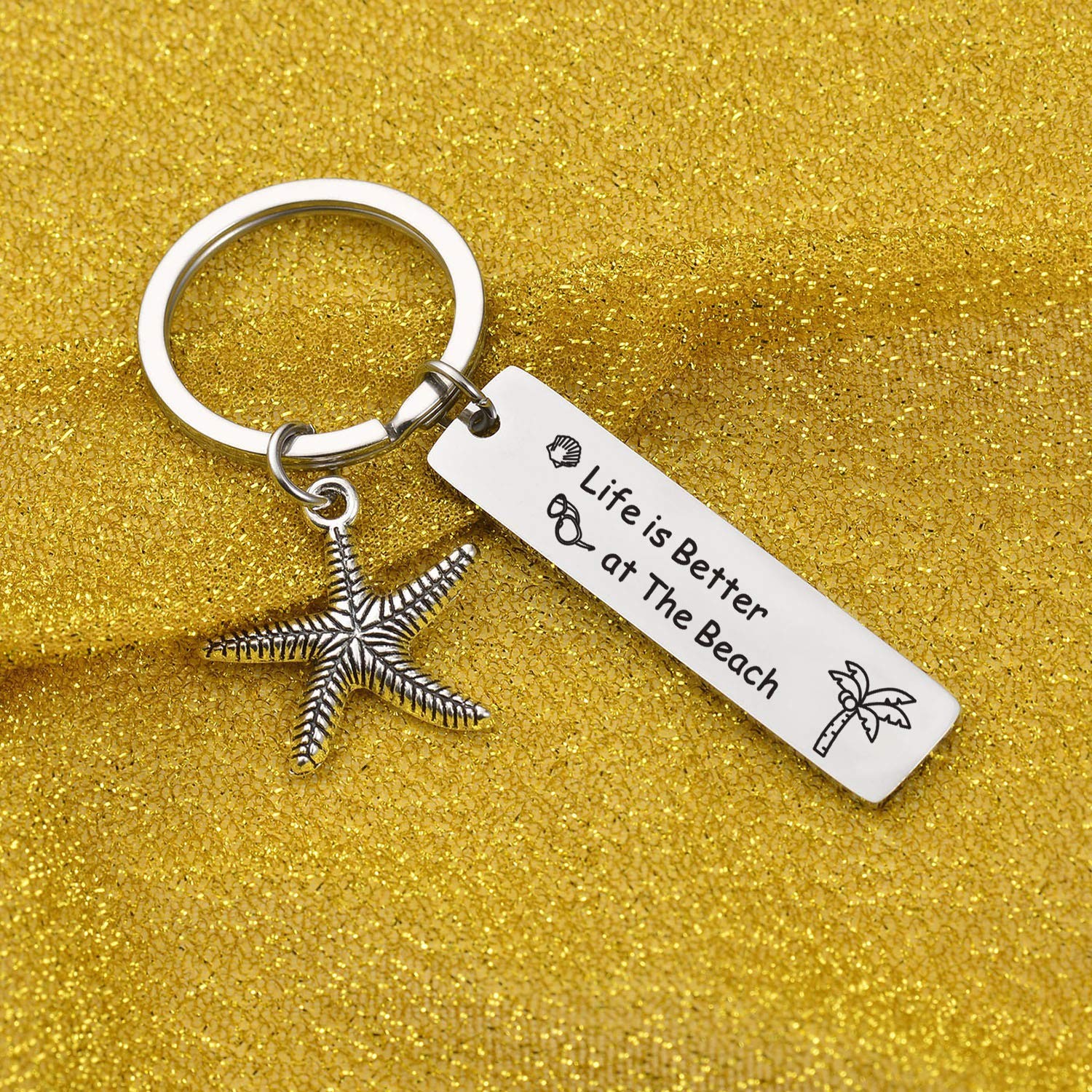 Starfish Beach Keychain for Women – Modern, Customizable, Adults Gift