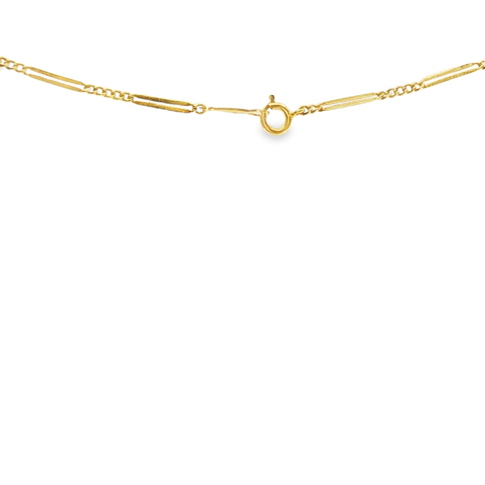 Vintage 14K Yellow Gold Bar & Curb Link Necklace 15.25″