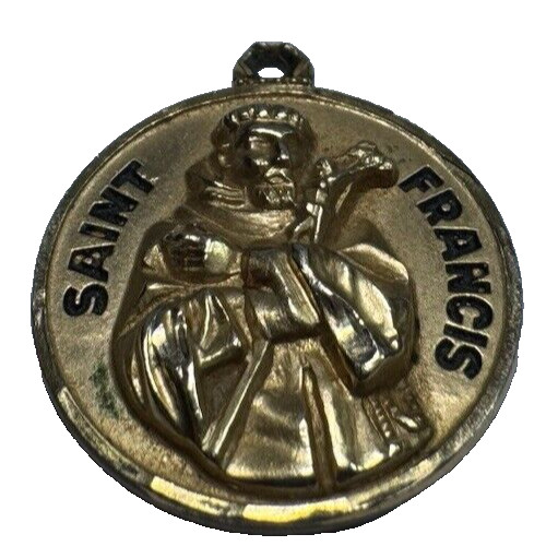 Vintage Jewelry Necklace Pendant Charm St Francis Catholic 12KT GOLD FILLED 23