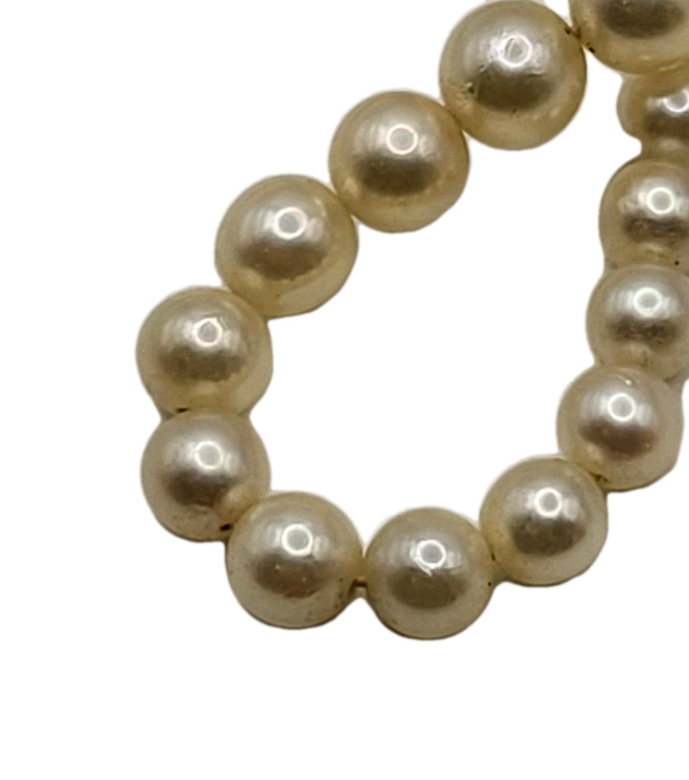 14kt White Gold Ornate Clasp Graduated Authentic Cultured Pearl Necklace