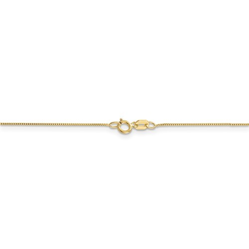 10K YELLOW GOLD THIN BOX LINK NECKLACE PENDANT CHAIN 18″ 0.5 mm 0.95 GRAMS