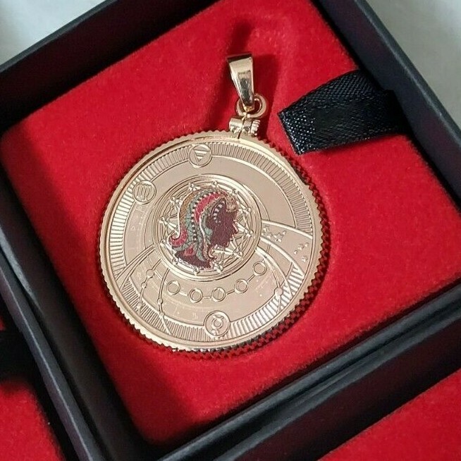 2021 Zodiac Silver Coin Pendant .999 Fine Silver | Rose Gold Bezel | COA 1 /999