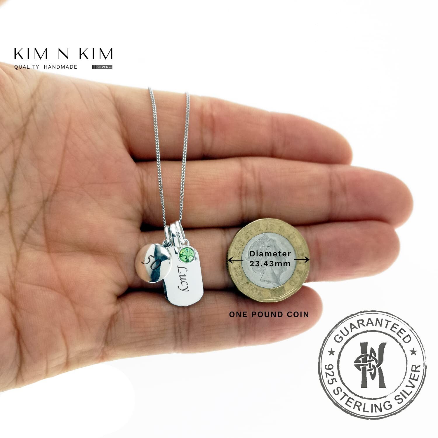 Personalised Birthday Disc Necklace✔️age✔️Name✔️Birthstone✔️925 Solid Silver