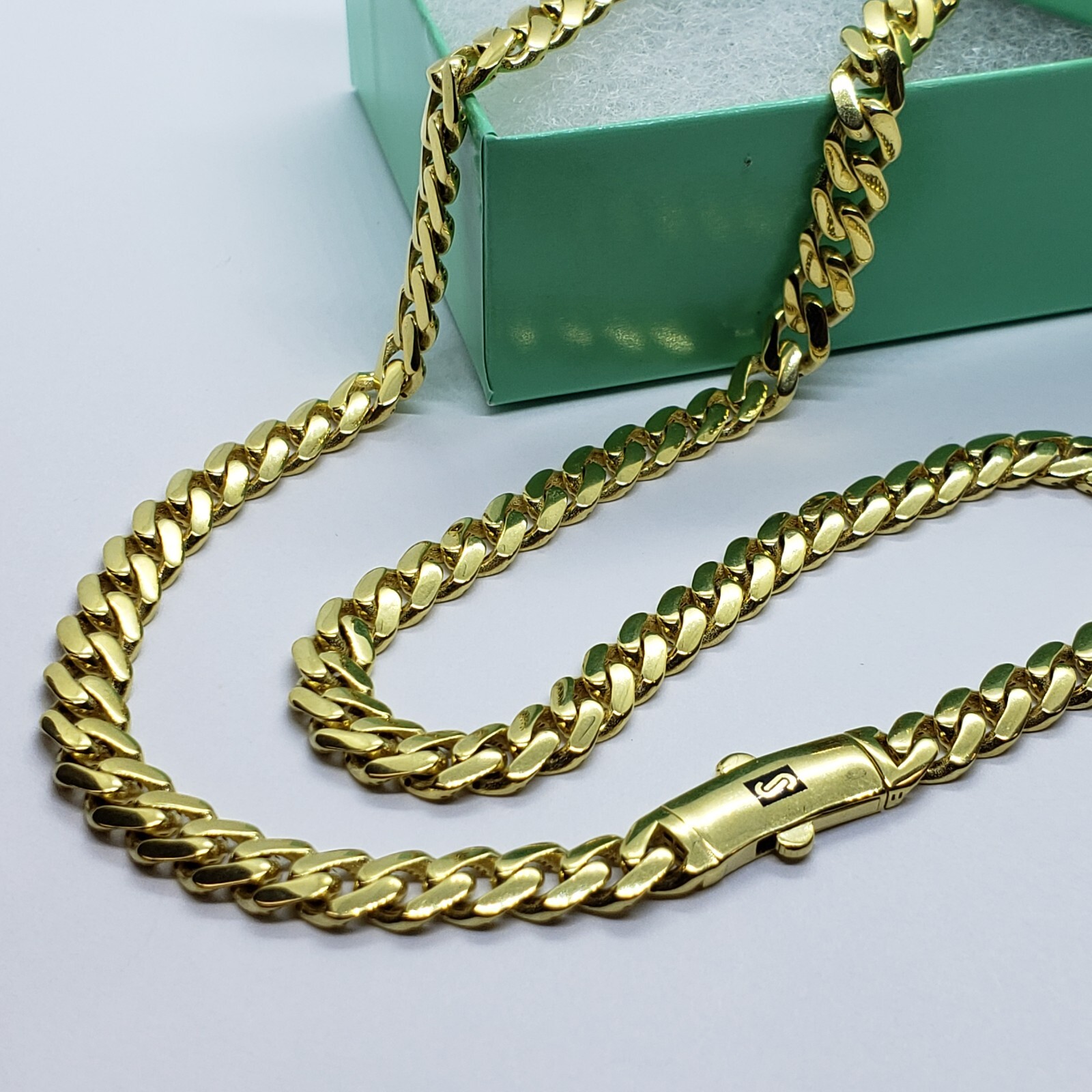 10K Hollow Yellow Gold Miami Cuban Monaco Chain 6m~9mm Necklace Bracelet 7″-30″