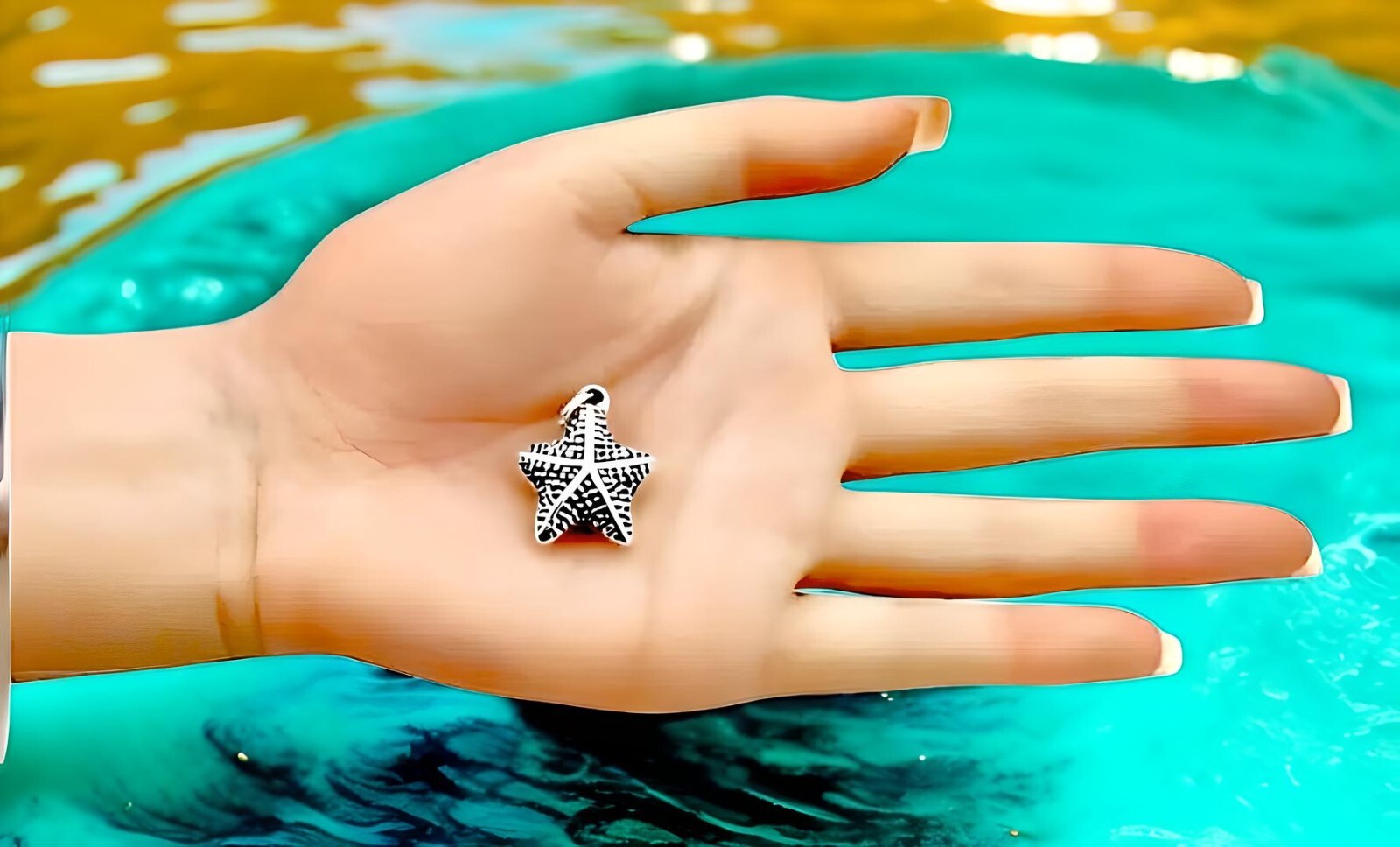 Lightweight 925 Sterling Silver Starfish Pendant – Chain Sold Separate 1489