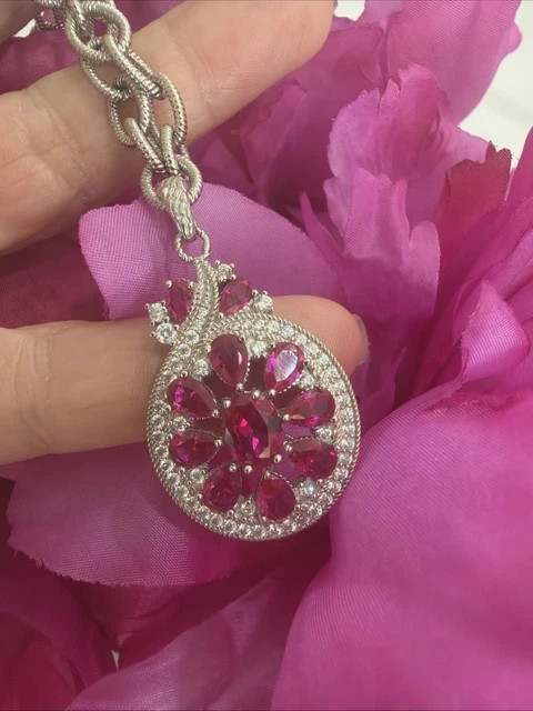 2Ctw Lab Created Pink Diamond Pendant Sterling Silver 14k White Gold Plated