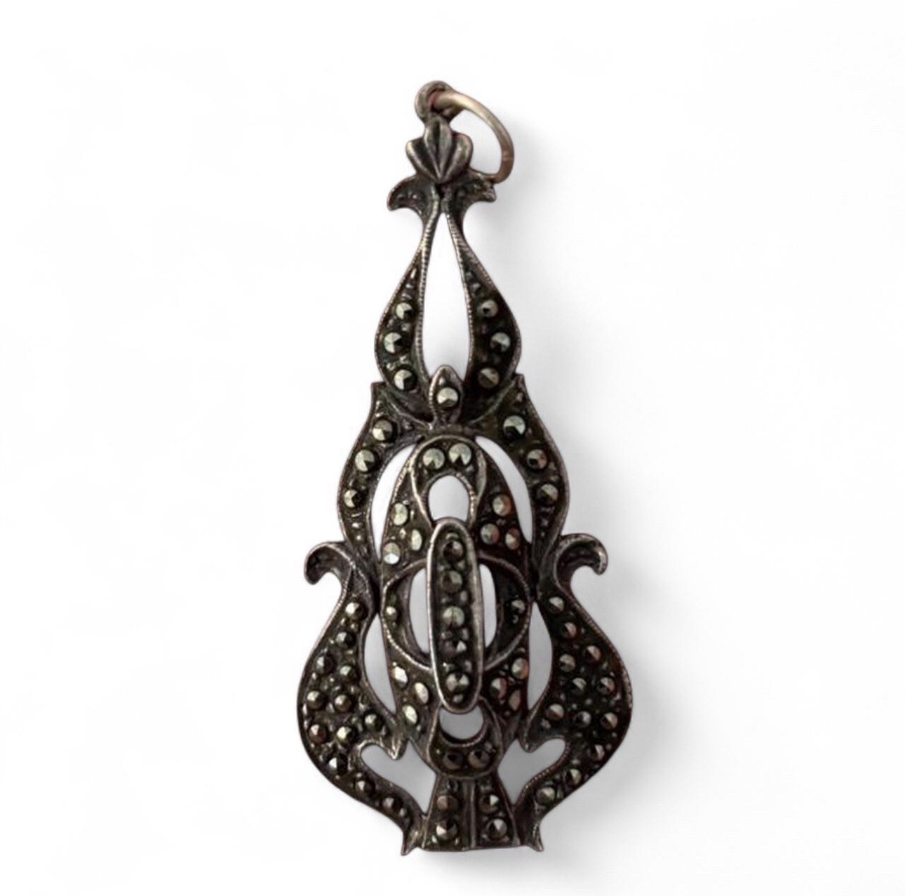 925 Sterling Silver Marcasite Pendant