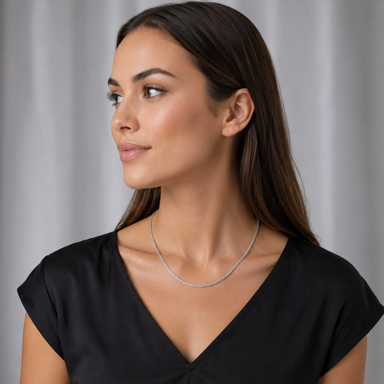 925 Sterling Silver Rhodium Plated Franco Chain Necklace – 2.4mm
