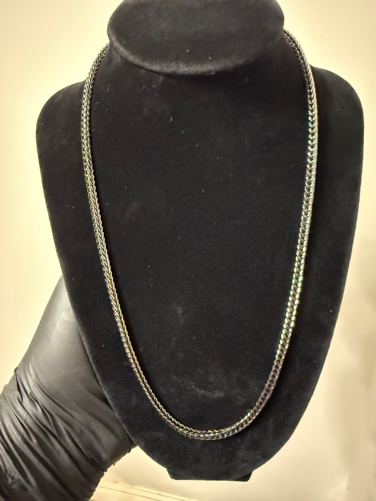 black onyx franco necklace chain 21 inch 3.5mm lobster clasp