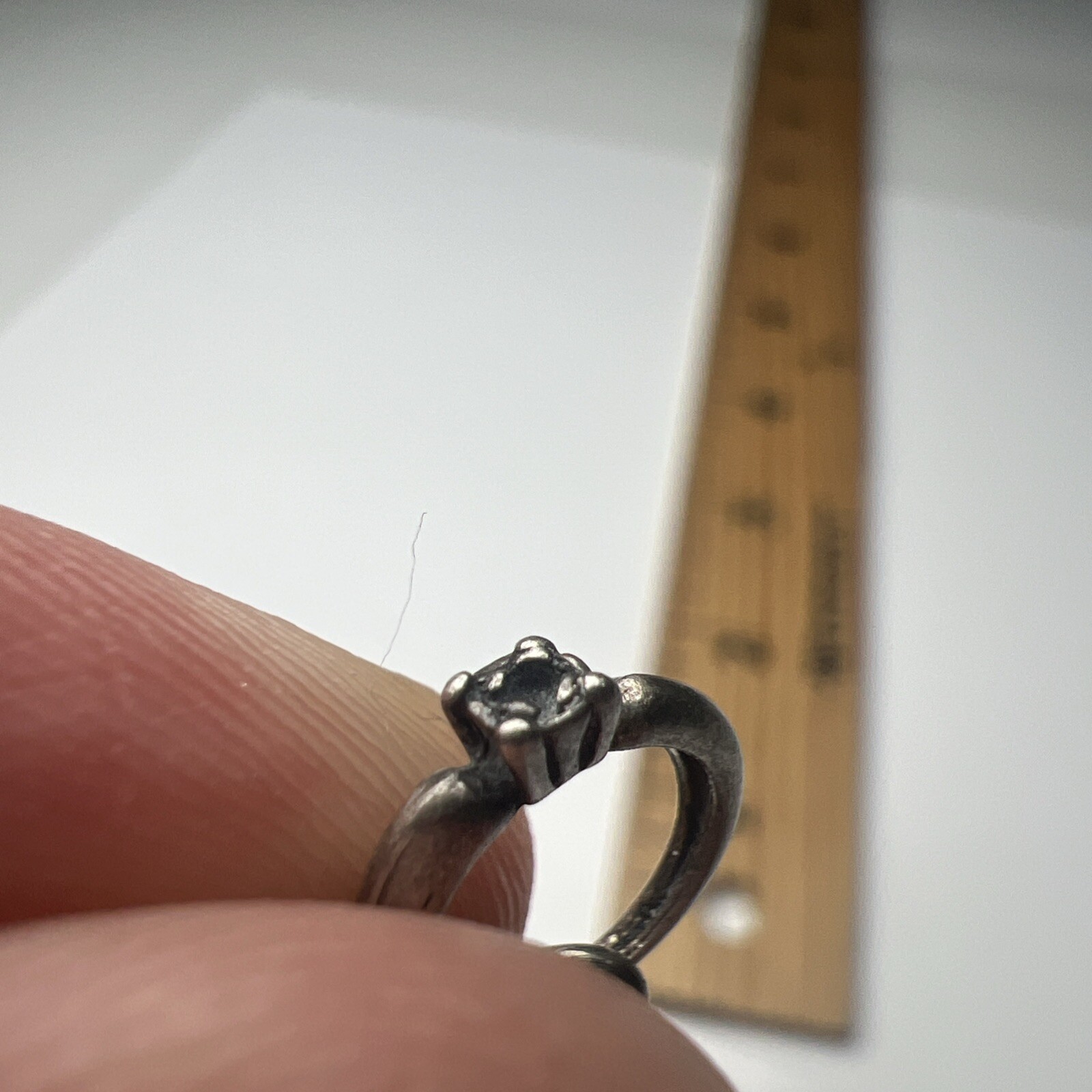 925 Sterling Silver Retro Charm Pendant Mini Wedding Band Ring Anniversary Gift