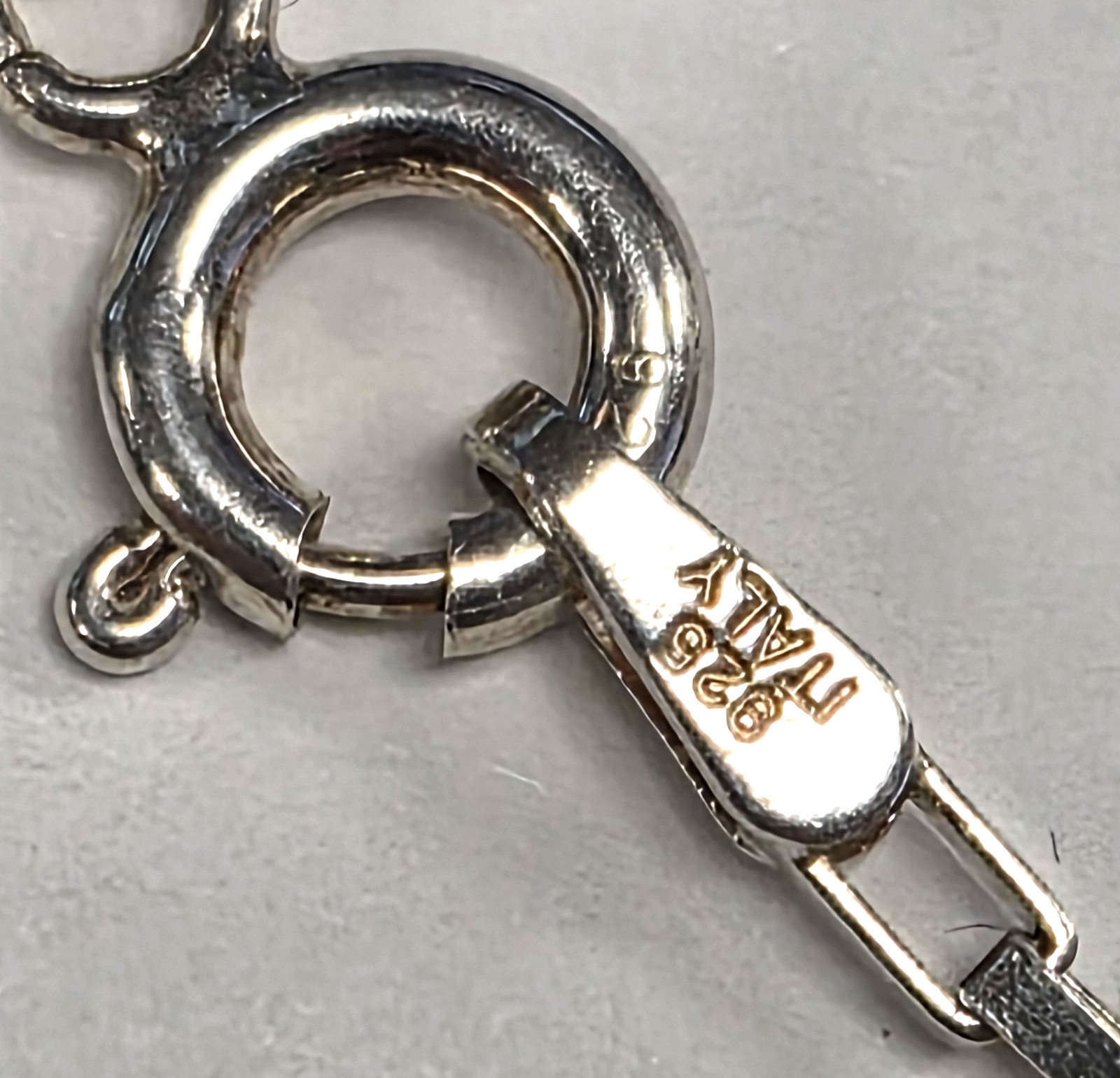 Estate Signed AGI Italy 925 Sterling Silver Paper Clip Link 18″ Chain Necklace