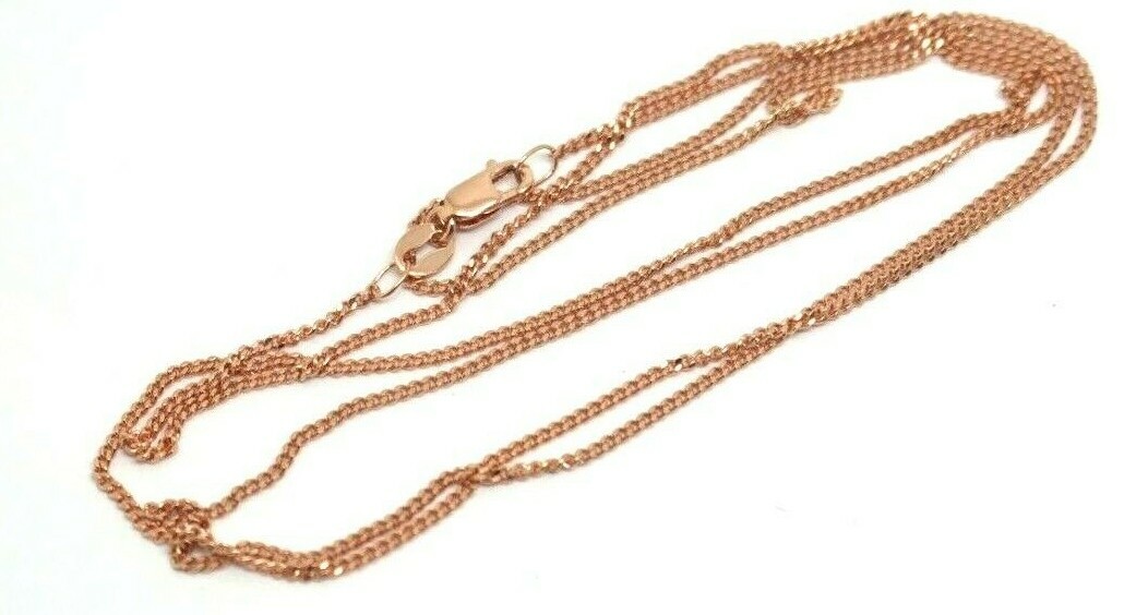 Genuine 9ct 9k 375 Rose Gold Kerb Curb Chain Necklace 70cm 3.9 grams