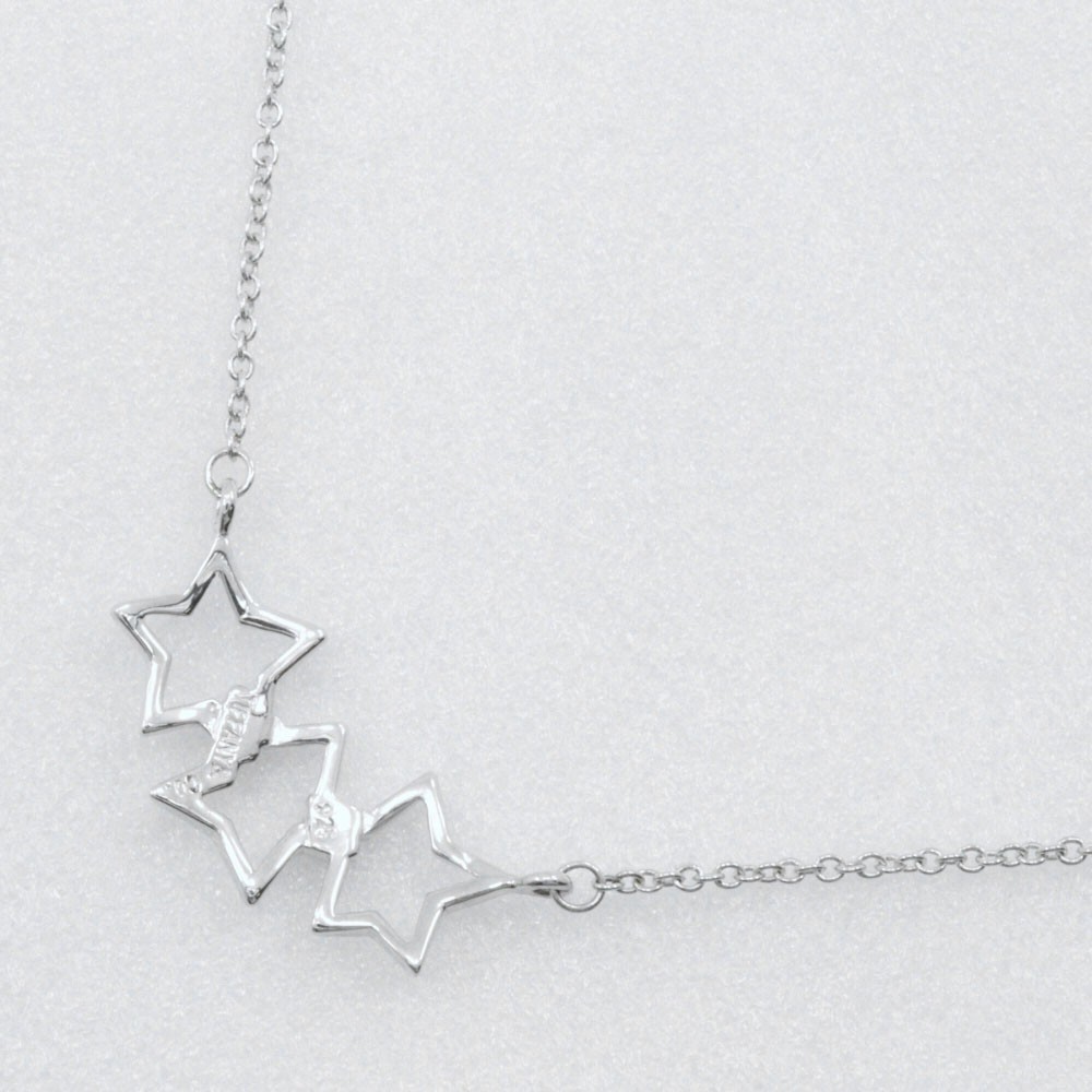 Tiffany & Co. Triple Star Necklace Silver 925 Ladies 17.3 in