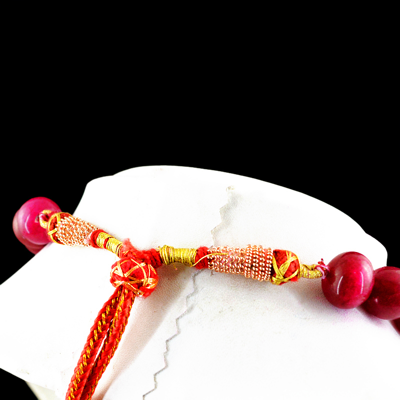 608.50 CTS EARTH MINED GENUINE ROUND SHAPED RICH RED RUBY BEADS NECKLACE STRAND