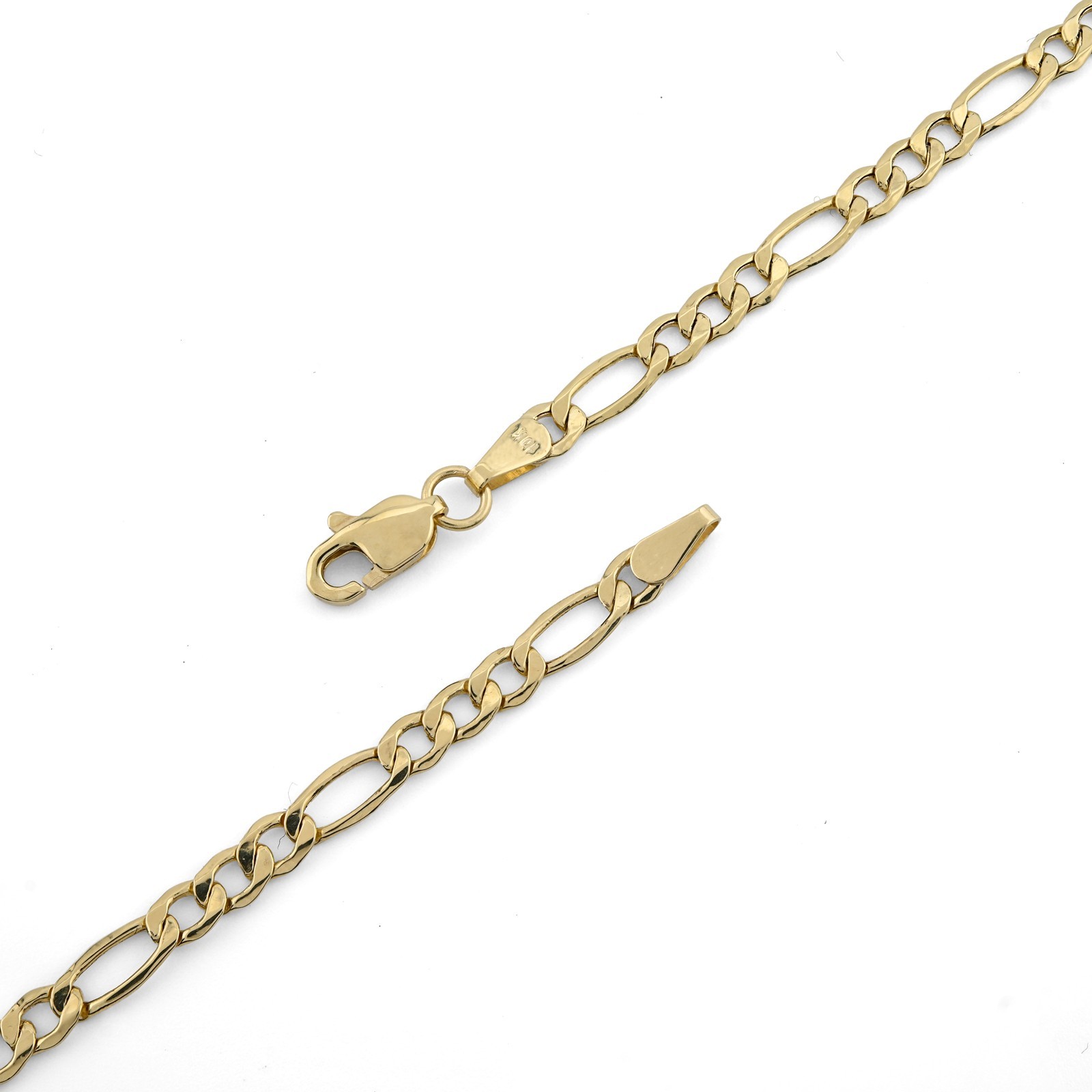 4MM 10k Yellow Gold Unisex Adults 3.4 grams Figaro Chain Necklace – 20 Inches