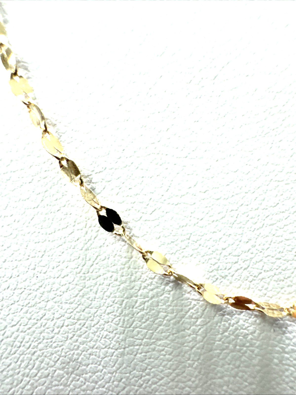 10K Yellow Gold Mirror Link Chain 20″ 2mm Italy Sparkle Fancy Link NWOT