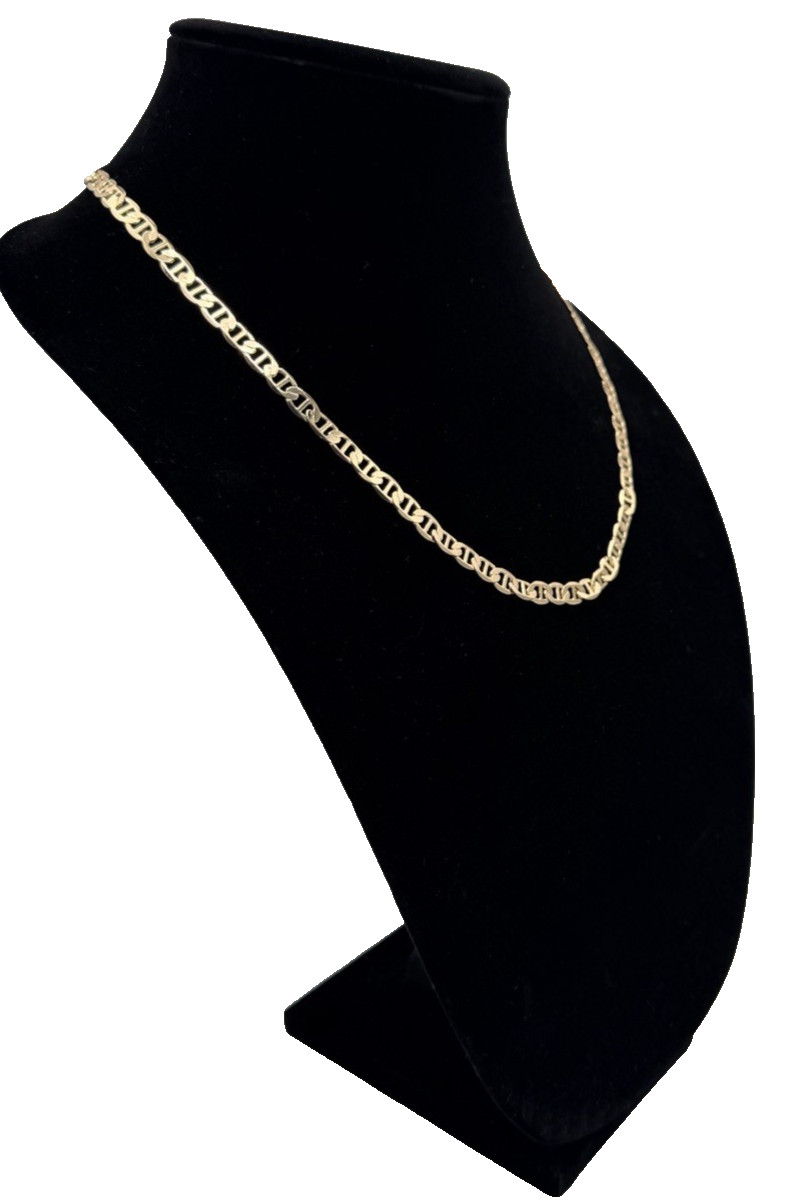 18k Gold Filled Mariner Link Necklace (Solid) 21″ 6mm New