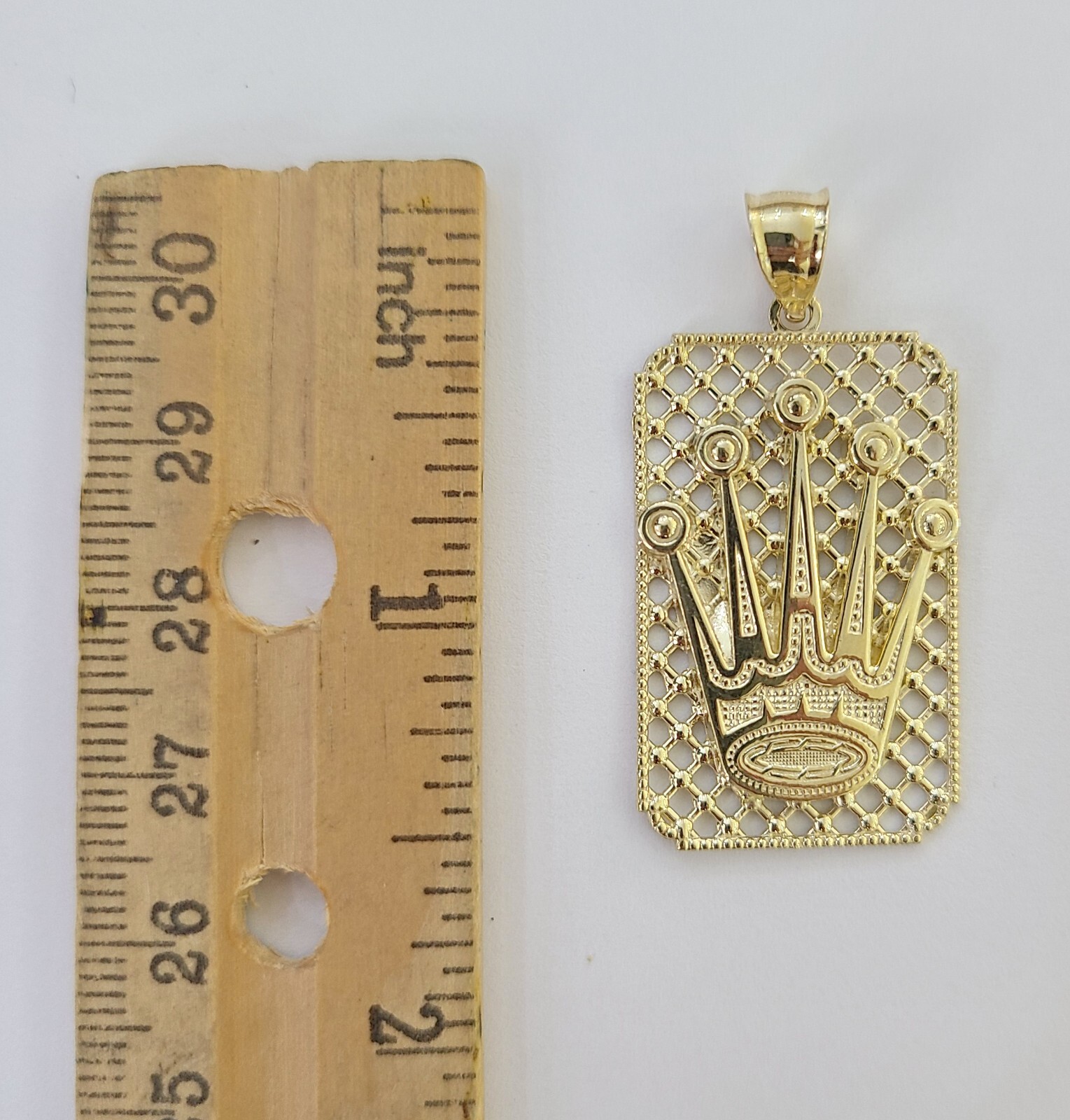 10K Real Yellow Gold Crown Charm Pendant Crown Gold 10kt
