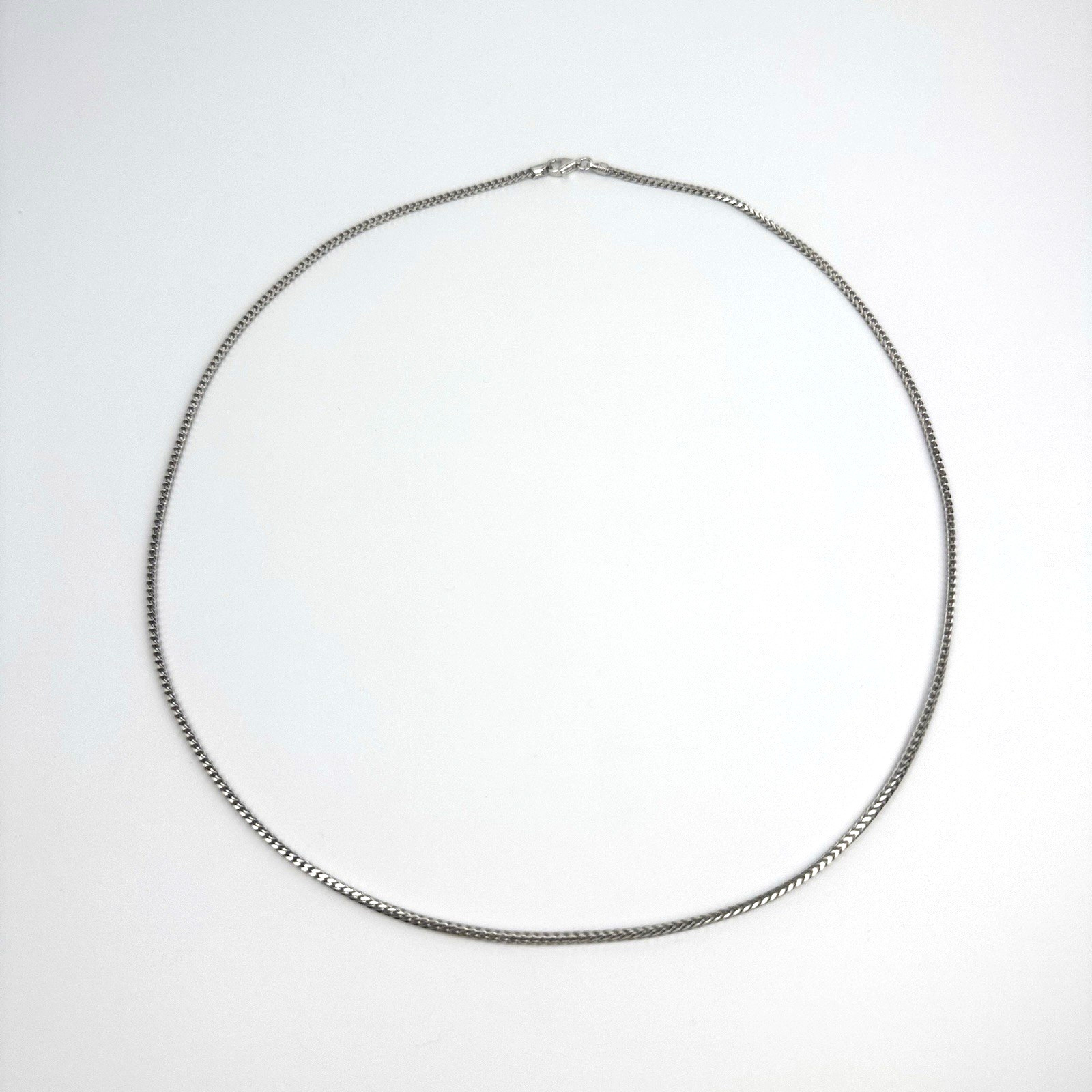 Vintage Italy Sterling Silver 925 Oxidized Spiga Wheat Chain Necklace 21.5″