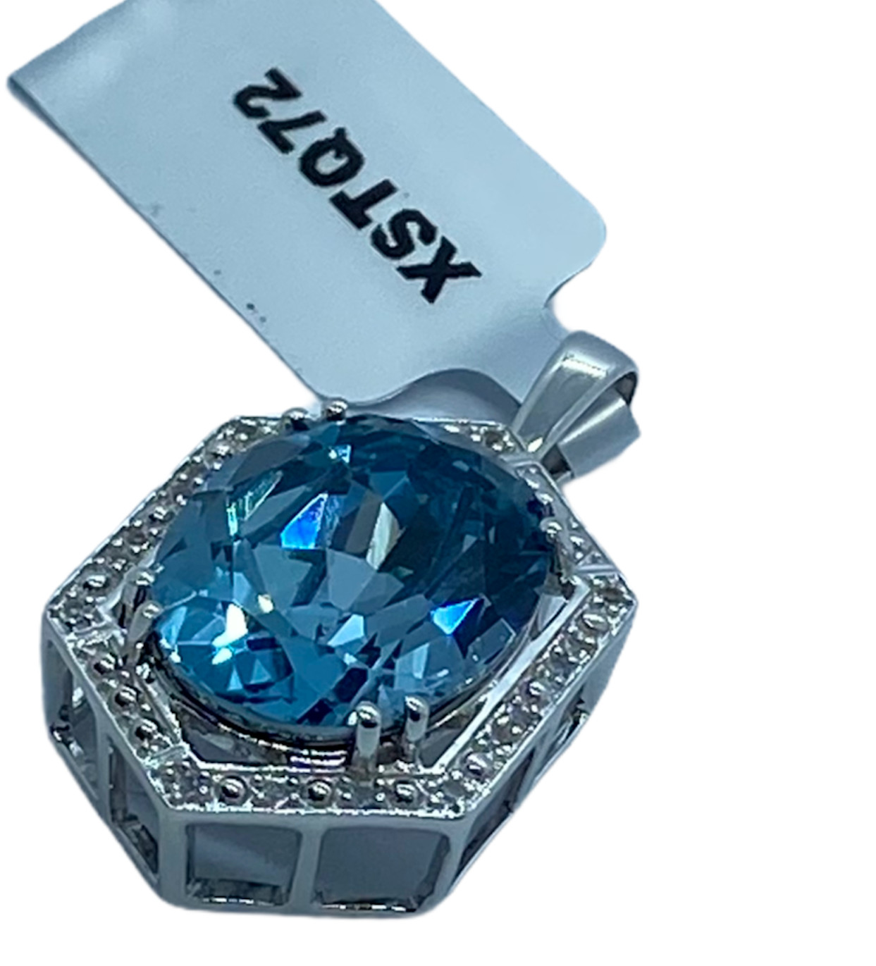 Versailles White Topaz Sterling Silver Pendant 11.12cts