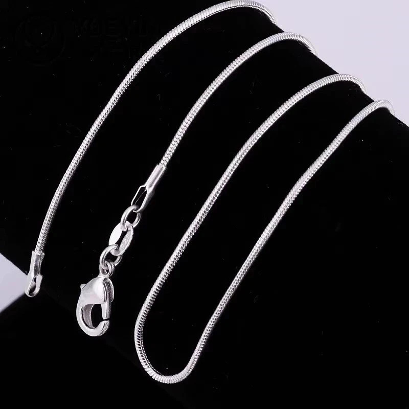 Men&Women’s 925 Sterling Silver Tarnish-Free Italian Snake Chain Necklace 16-24*