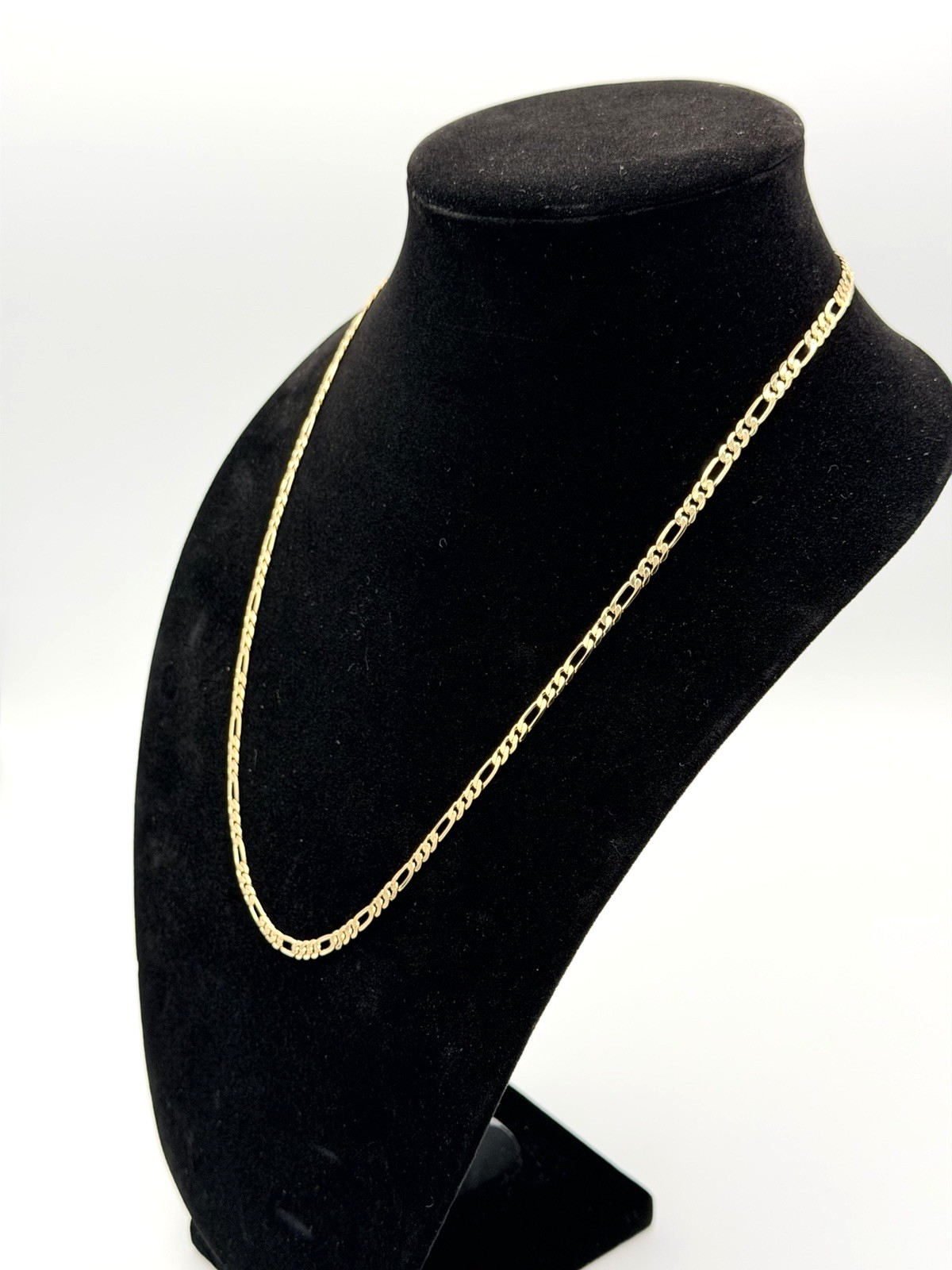 14k Yellow Gold Filled 4mm 24 Inch Figaro Chain Necklace 14K Stamped New