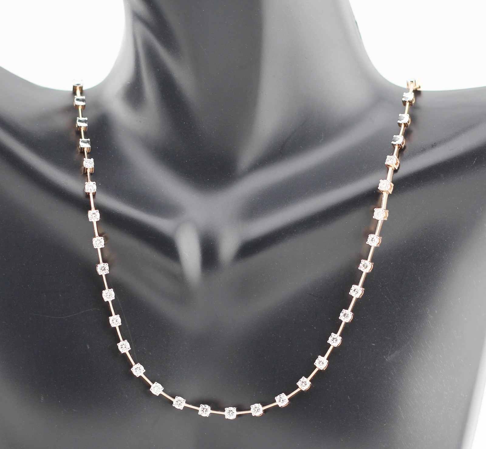 14k Rose Gold 2.25ct Diamond Tennis Necklace