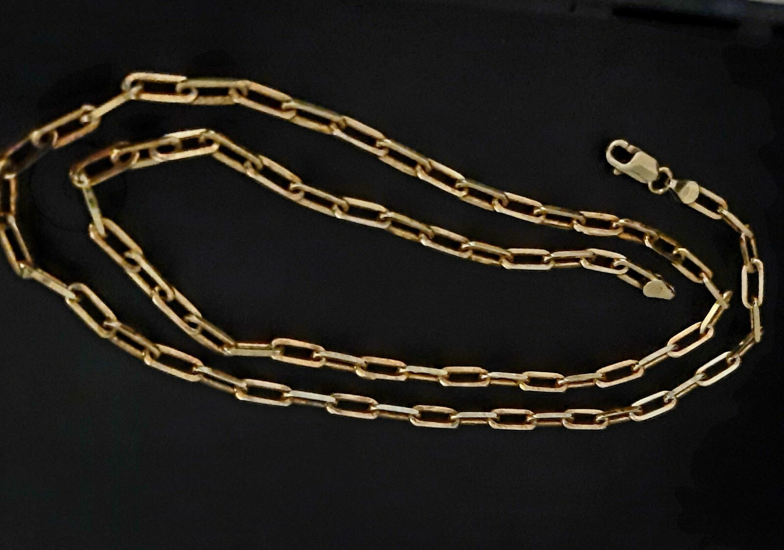 Gold Plate over Silver Paper Clip Chain 24 Inch .925 Silver Necklace Silver 17Gr