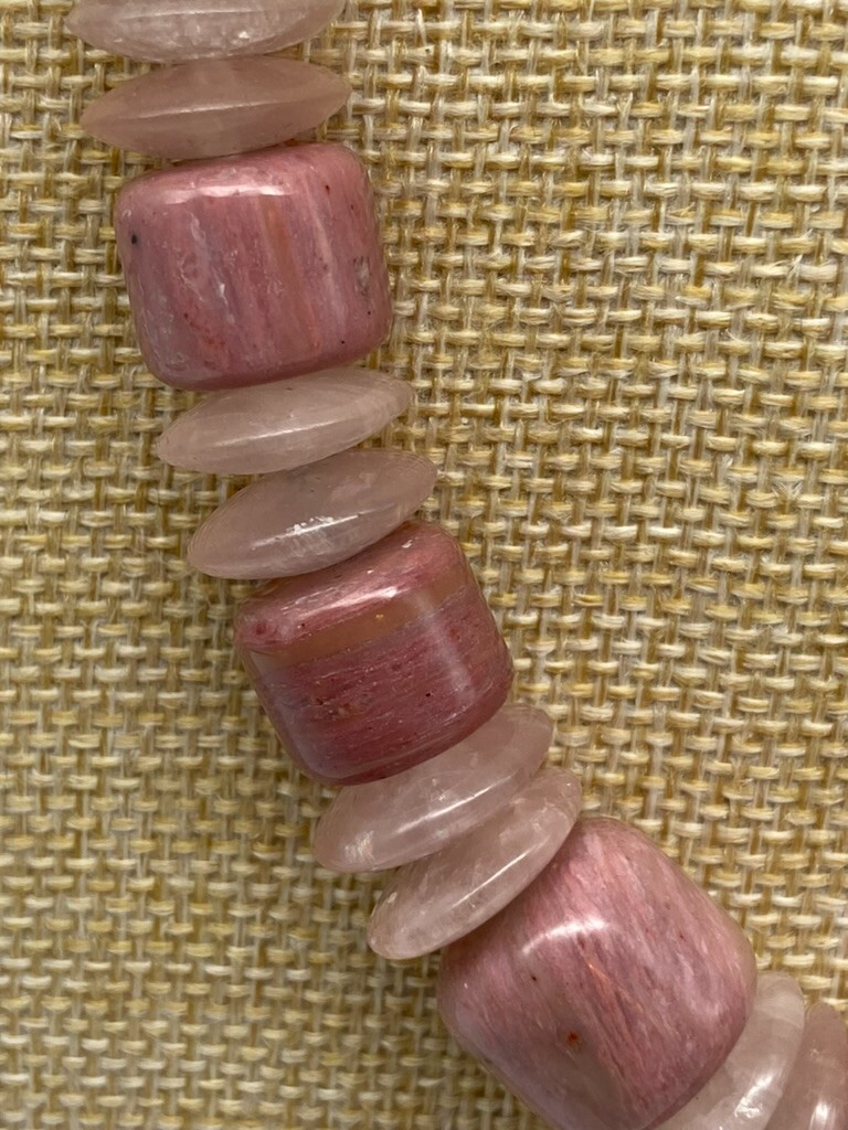 Jay King DTR Mine Finds Necklace & Earrings Pink Rondellelle .925 Graduated 19″