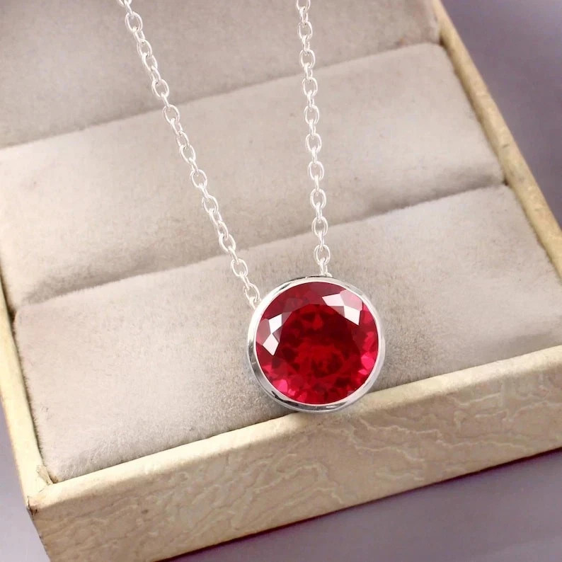 13 Ct Natural Red Ruby Pendant In 925 Sterling Silver Handmade Jewelry