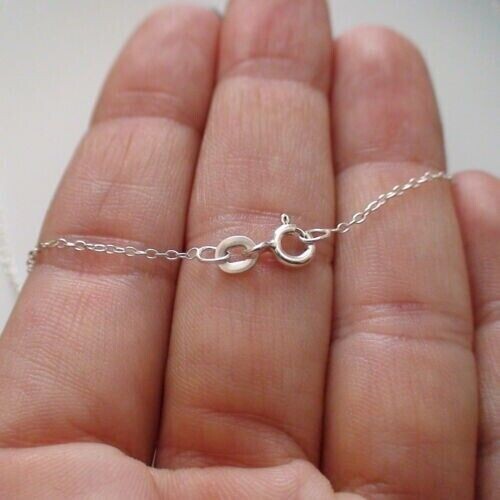 Solid 925 Sterling Silver 1.2mm Cable Rolo Chain Necklace -16″ 18″