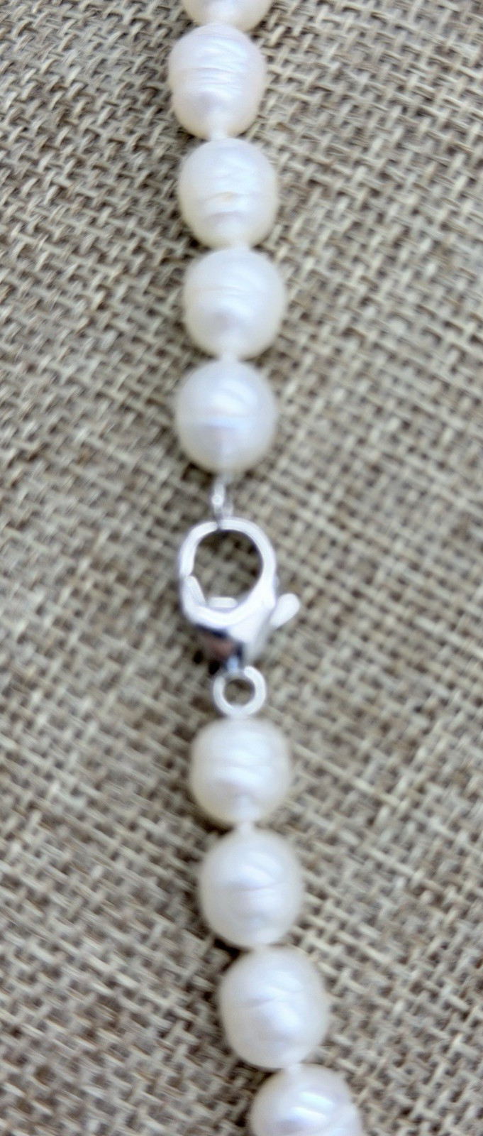 Honora STERLING SILVER 9-10MM RING PEARL BRILLIANT WHITE CULTURED PEARL 20″ NIB