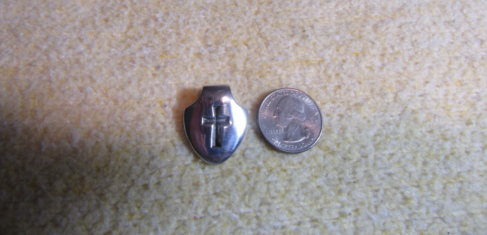 James Avery Retired 925 Shield Cross Pendant & 20″ Long Cord Necklace 4mm