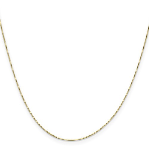 10K YELLOW GOLD 24″ THIN BOX LINK NECKLACE PENDANT CHAIN 0.5 mm 1.2 GRAMS