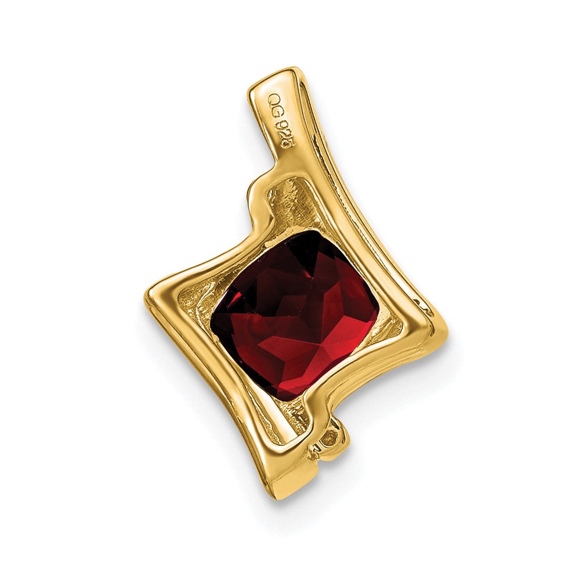 10k Yellow Gold Garnet and Diamond Pendant