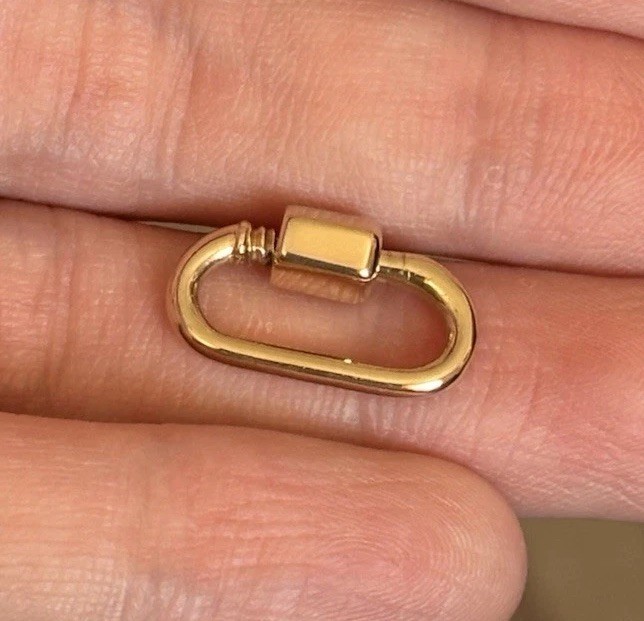 Authentic Marla Aaron 14k Yellow Gold Babylock Charm Holder Connector Carabiner