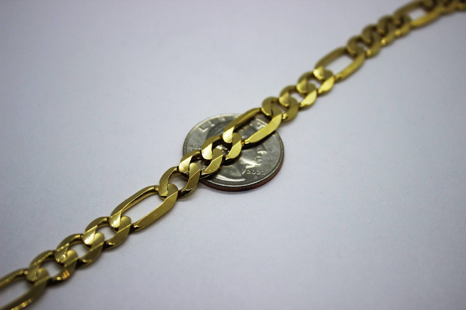 10k Solid Yellow Gold Figaro Chain Necklace 2.2mm – 10.2mm 16″ – 30″