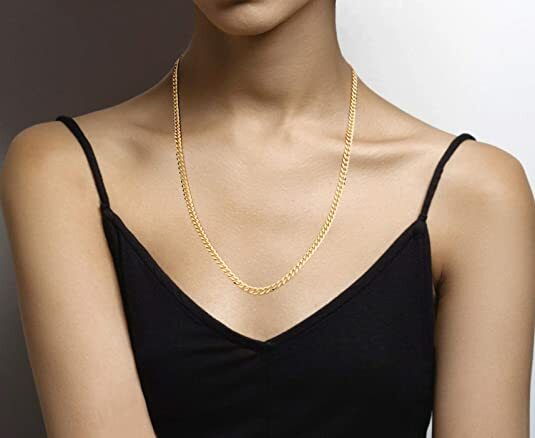 4.5MM Solid 925 Sterling Silver Italian Gold Curb Cuban Chain Necklace 18″- 24″