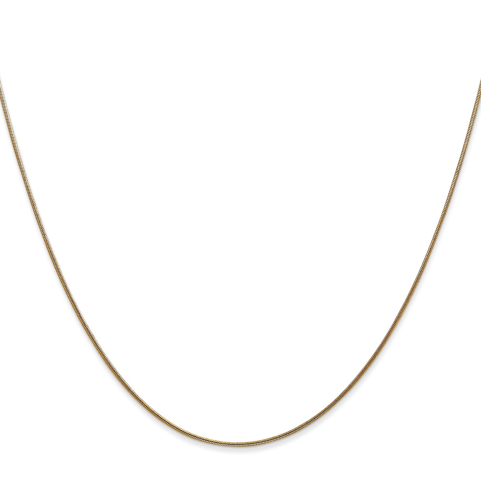14K Yellow Gold 0.65-0.9mm Snake Chain Necklace 14-30 Inch Mens Womens