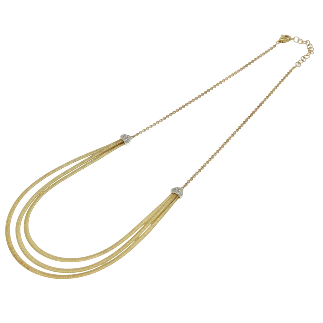 MARCO BICEGO Yellow Gold 18K & Diamond Necklace Total Length 17.3 in With Case