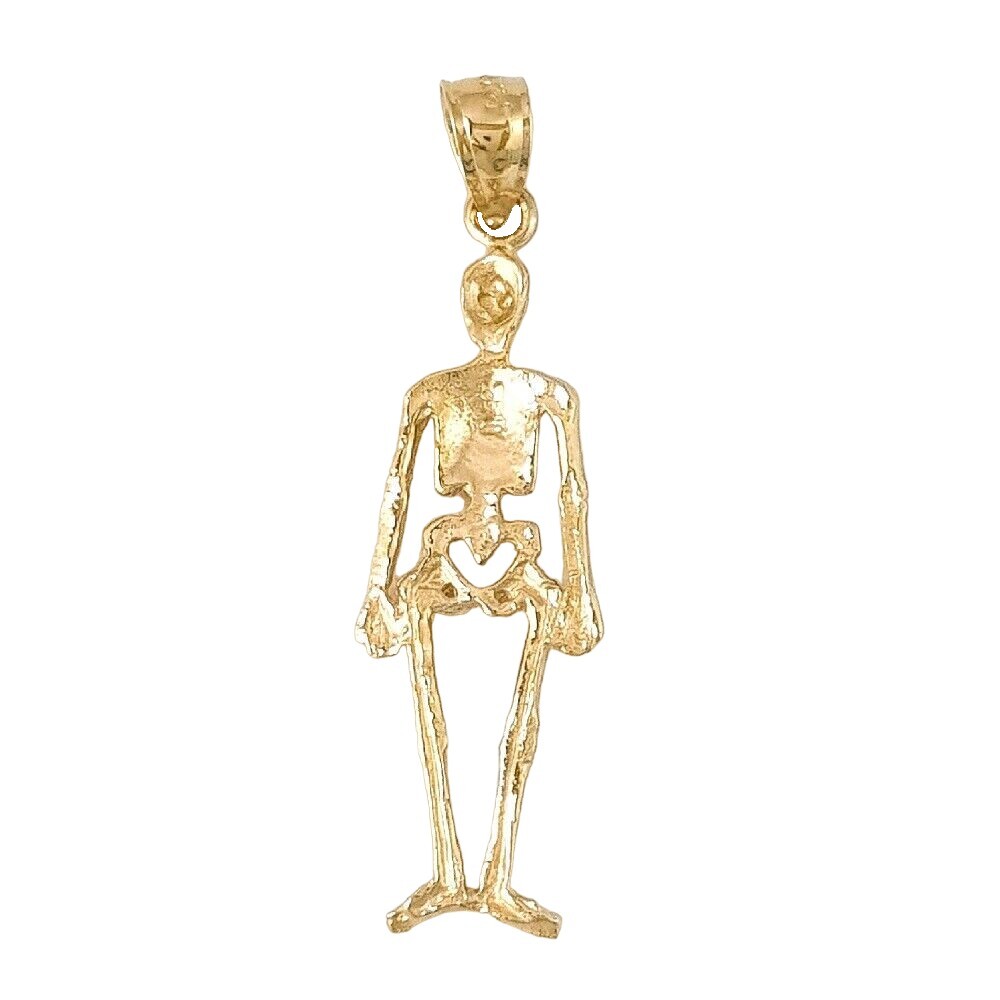 14K Yellow Gold Skeleton Pendant / Charm, Made in USA